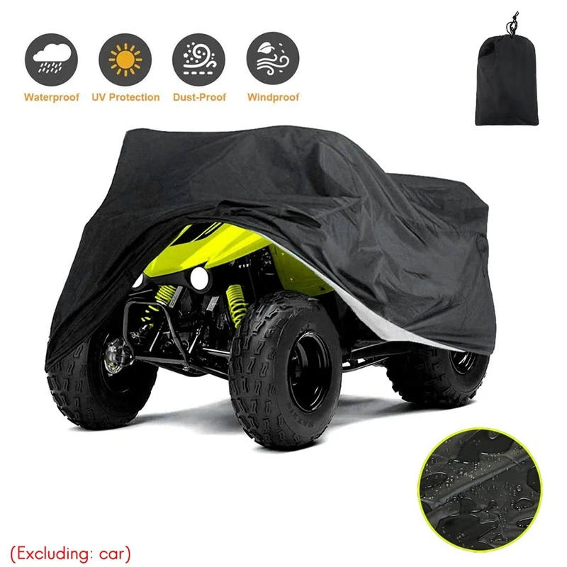 

Waterproof ATV Cover Heavy Duty Ripstop Material Black Protects 4 Wheeler From Snow Rain Or Sun For ATV Black