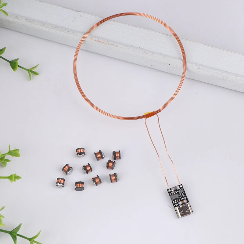 [ZY44] 5V Wireless Power Charging Module Wireless LED Coil Inductive Coil Transmitter +10pcs Receiver Lights Lighting Model Toys