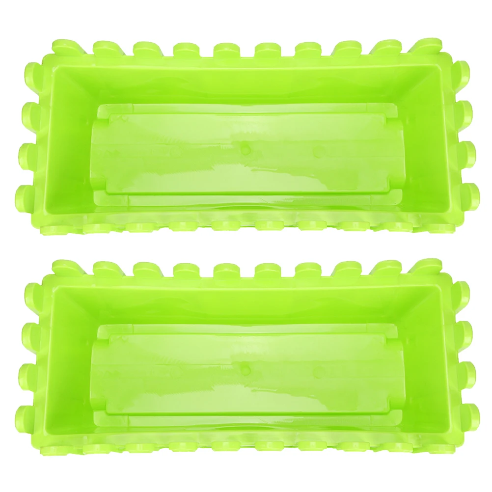 

2 Pcs Flower Pot Fence Pots for Indoor Plants Rectangle Plastic Planting Boxes Planters Outdoor Succulent