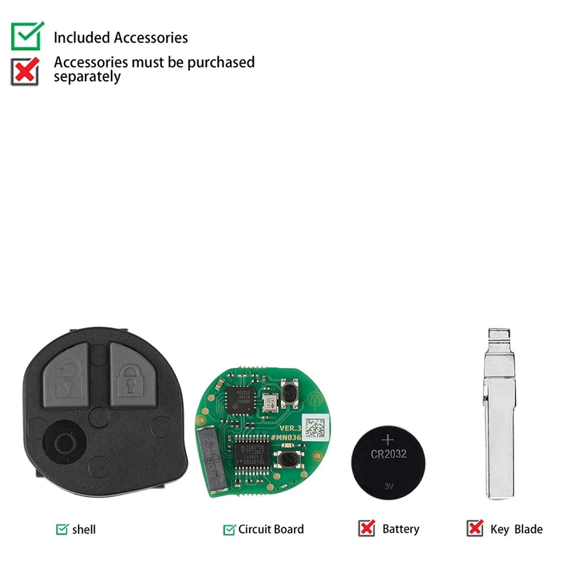 Tombol 2 Kunci Remote Nirkabel Universal untuk Xhorse XNSZ01EN untuk Suzuki untuk Alat Kunci VVDI