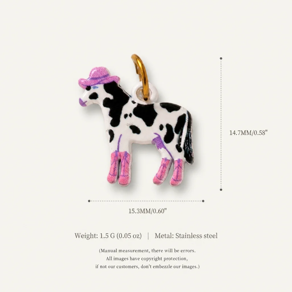 316 Edelstahl Wasserdicht Farbbeständig Modisch Und Beliebt Bunte Pferde-Mais-DIY-Anhänger Charms Für Schmuck – Detail 5