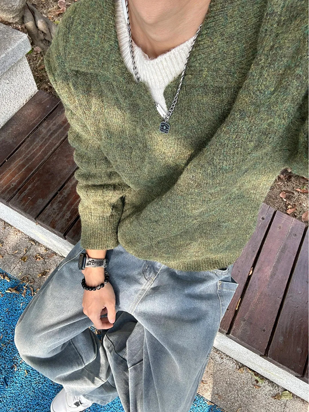 

Military een Twisted Sweater Men's Autumn Winter Lazy Loose Knitted V-Ne Soft Cozy Inner Wear Polyester Fiber Casual Wear