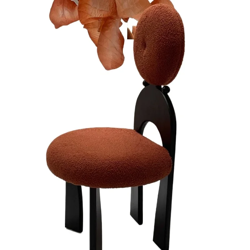 back dining chair bedroom makeup stool Internet celebrity retro solid wood dresser chair