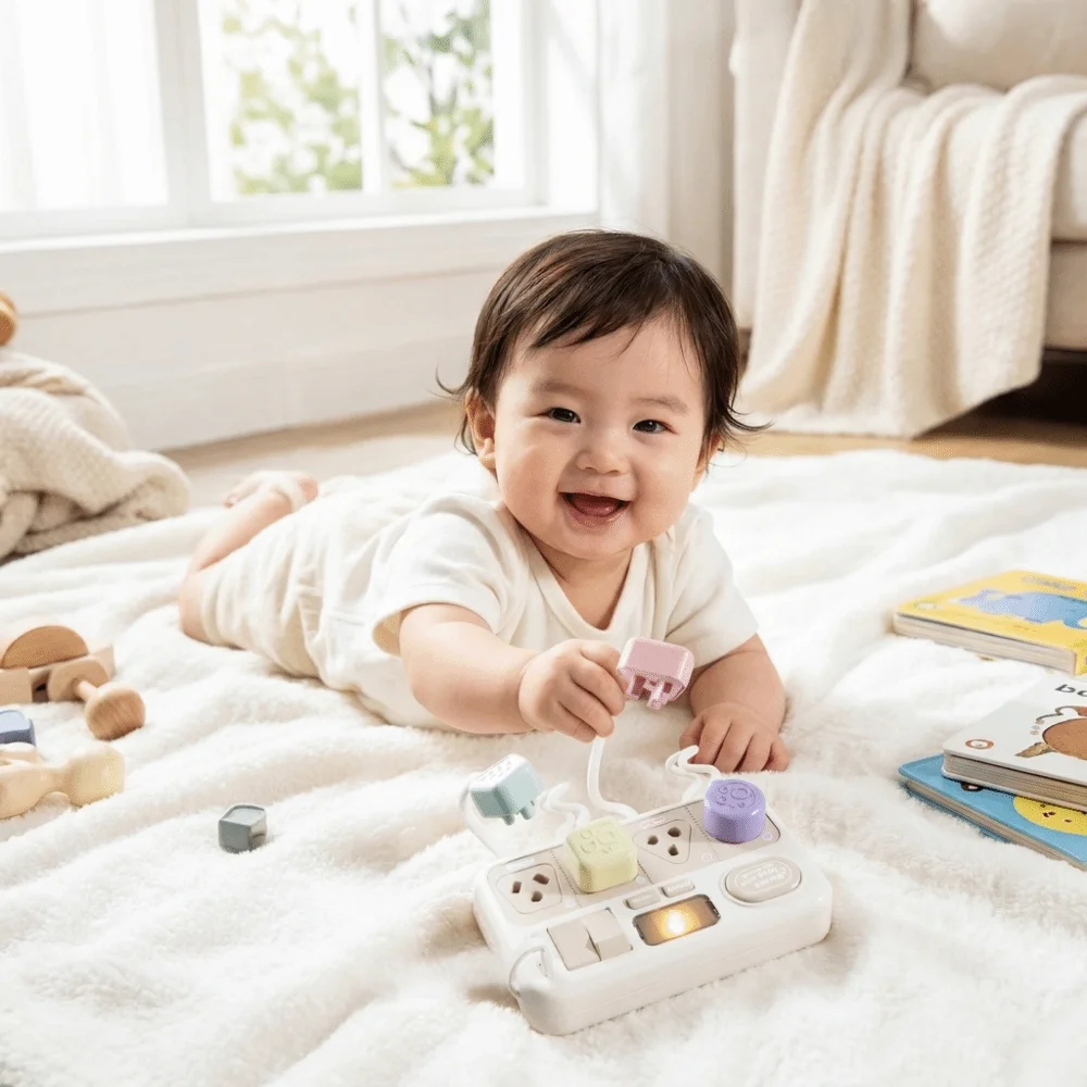 Hand-Eye Coordination Switch Board Sound Effects Sturdy Compact Plug Board Practical Life Skills Educational