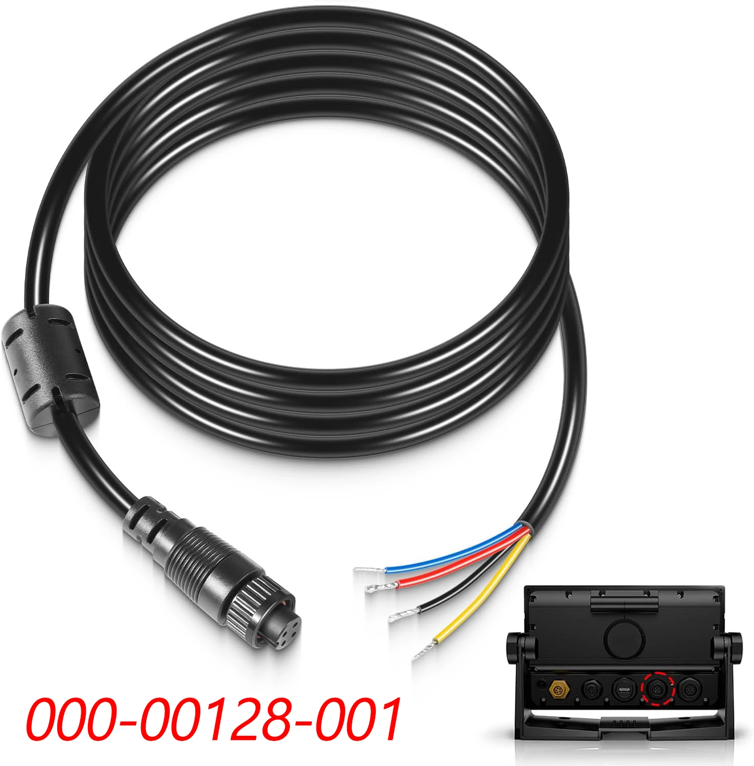 MX 000-00128-001 Cable de alimentación de 4 pines apto para Simrad GO9/12, Vulcan 7/9/12, NSS EVO3, ZEUS2, ZEUS3 para entrada de alimentación, autobús de control de energía