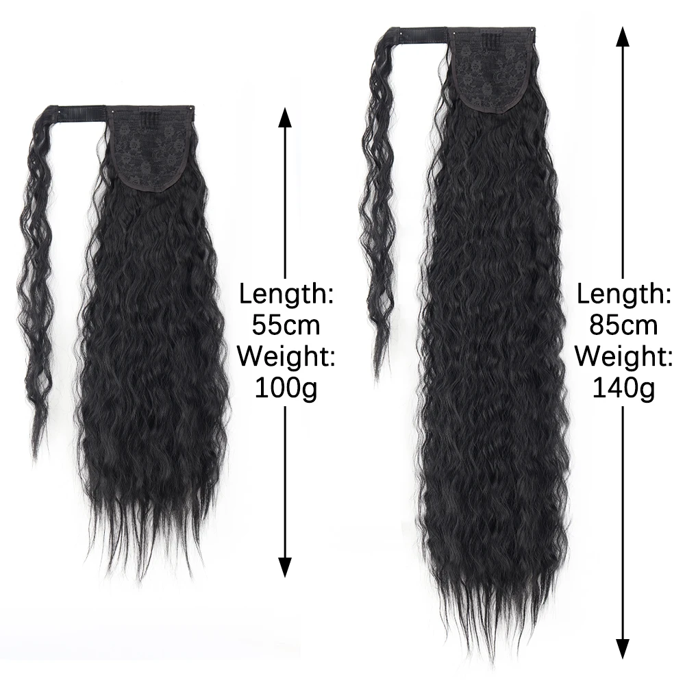 LISI GIRL Synthetic 22/34 Inches Wrap Ponytail Long Afro Curly Hair Extensions Hairpieces Pony Tail Fake Hair Heat Resistant