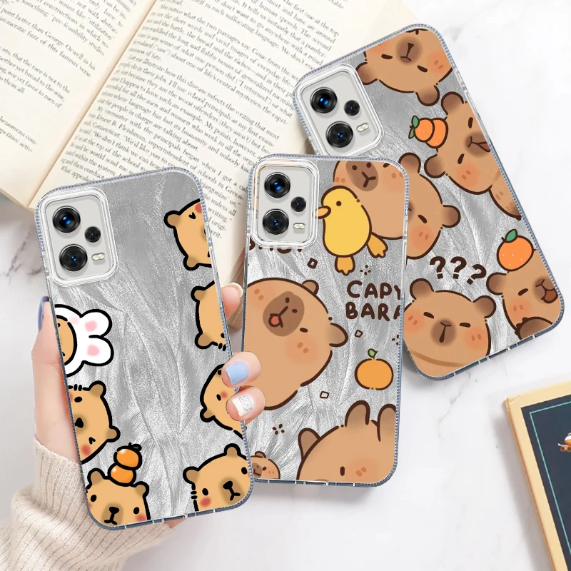 

Capybara Cartoon Fashion Cute For Xiaomi Redmi Note 13 12 11 11S 10 10S 9 9S 8 Pro Plus Max 5G Feather Yarn Soft Phone Case