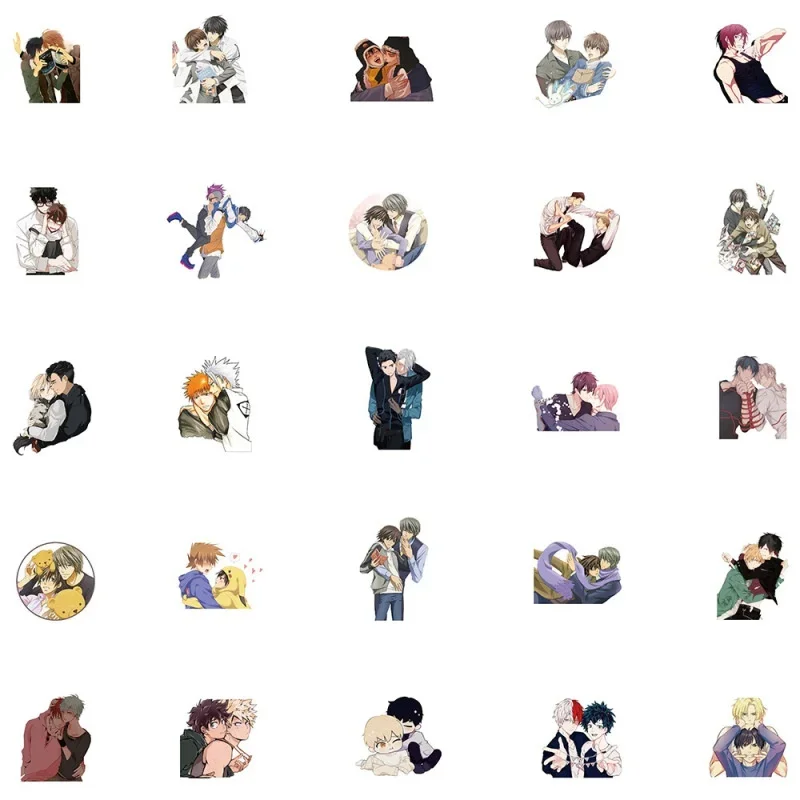 10/30/50pcs Yaoi Sticker Anime Homophobic Cartoon Cute Boys Love Homosexual Gay Waterproof Graffiti Sticker