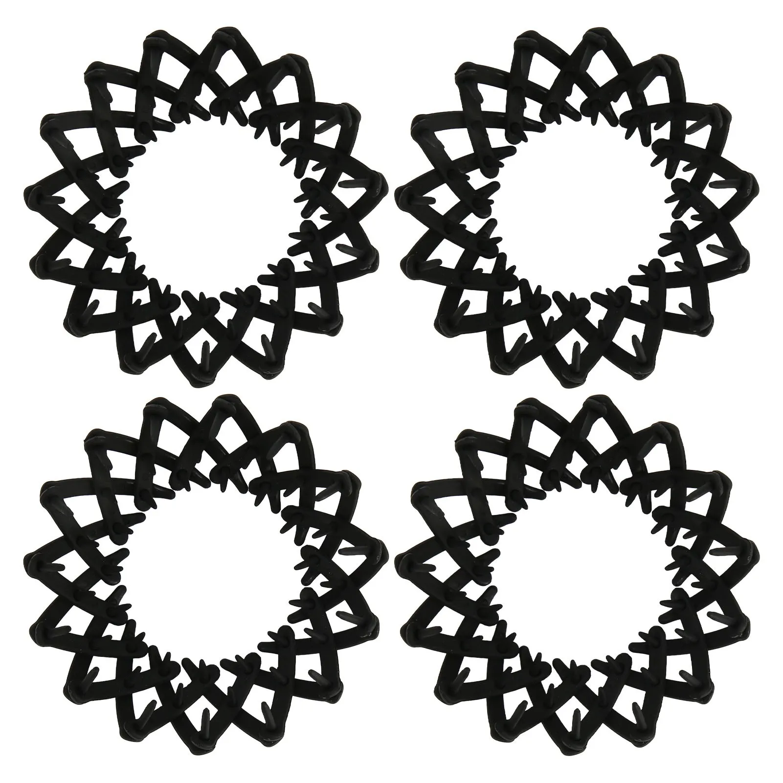 

4pcs Ponytail Hair Clip Expandable Elegant Simple Strong Grip Plastic Ponytail Holder Clip for Daily