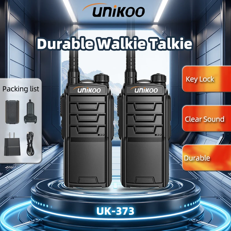 

UNIKOO Walkie Talkie UK373 2PCS 3-5Km Long Range Powerful Durableht Communication Equipment Two-way Radio