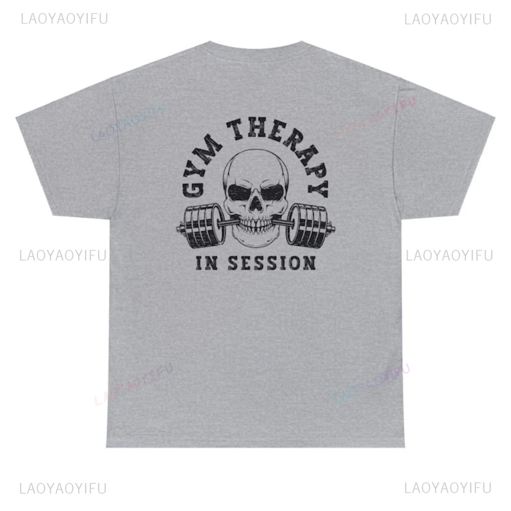 面白いデッドリフトスカル重量挙げジムセッション中のセッションコットングラフィック Tシャツギフト男性女性ポンプカバーラット恋人