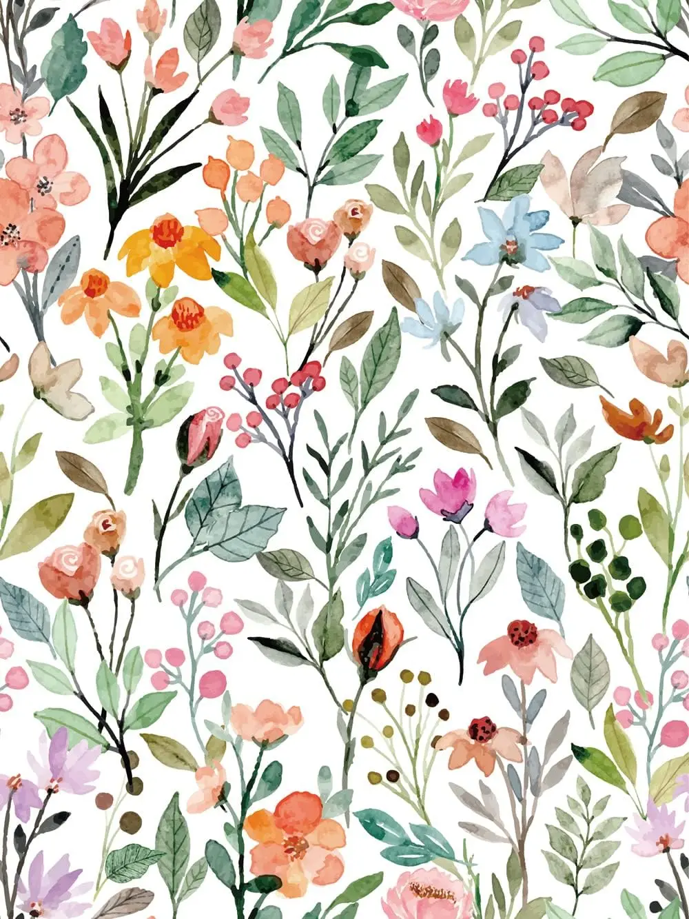 Colorful Floral Peel and Stick Wallpaper Flower Self Adhesive Wallpaper Removable Waterproof Contact Paper for Walls Cabinets