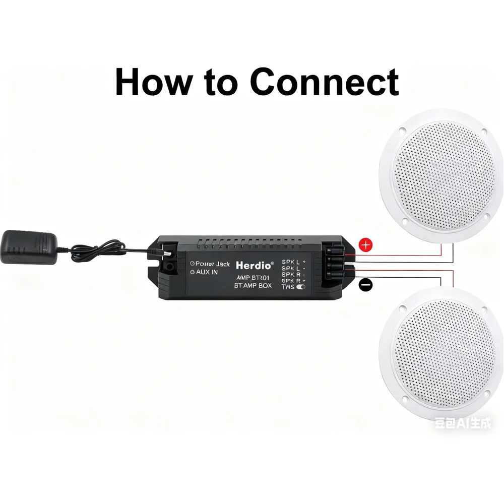 Herdio 4 Inch Ceiling Bluetooth Speakers Water Resistant 160W Marine Speakers For Bathroom Kitchen Home Outdoor Camper 2PCS