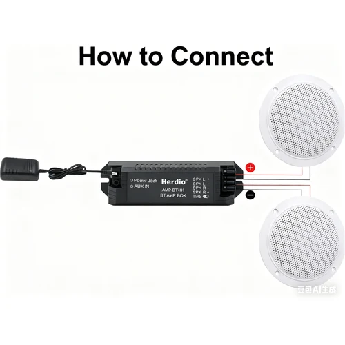 Imagen 2 del producto Herdio 2 uds 4 pulgadas Kit de altavoces Bluetooth de techo resistentes al agua 160W altavoces marinos para baño cocina hogar Camper al aire libre