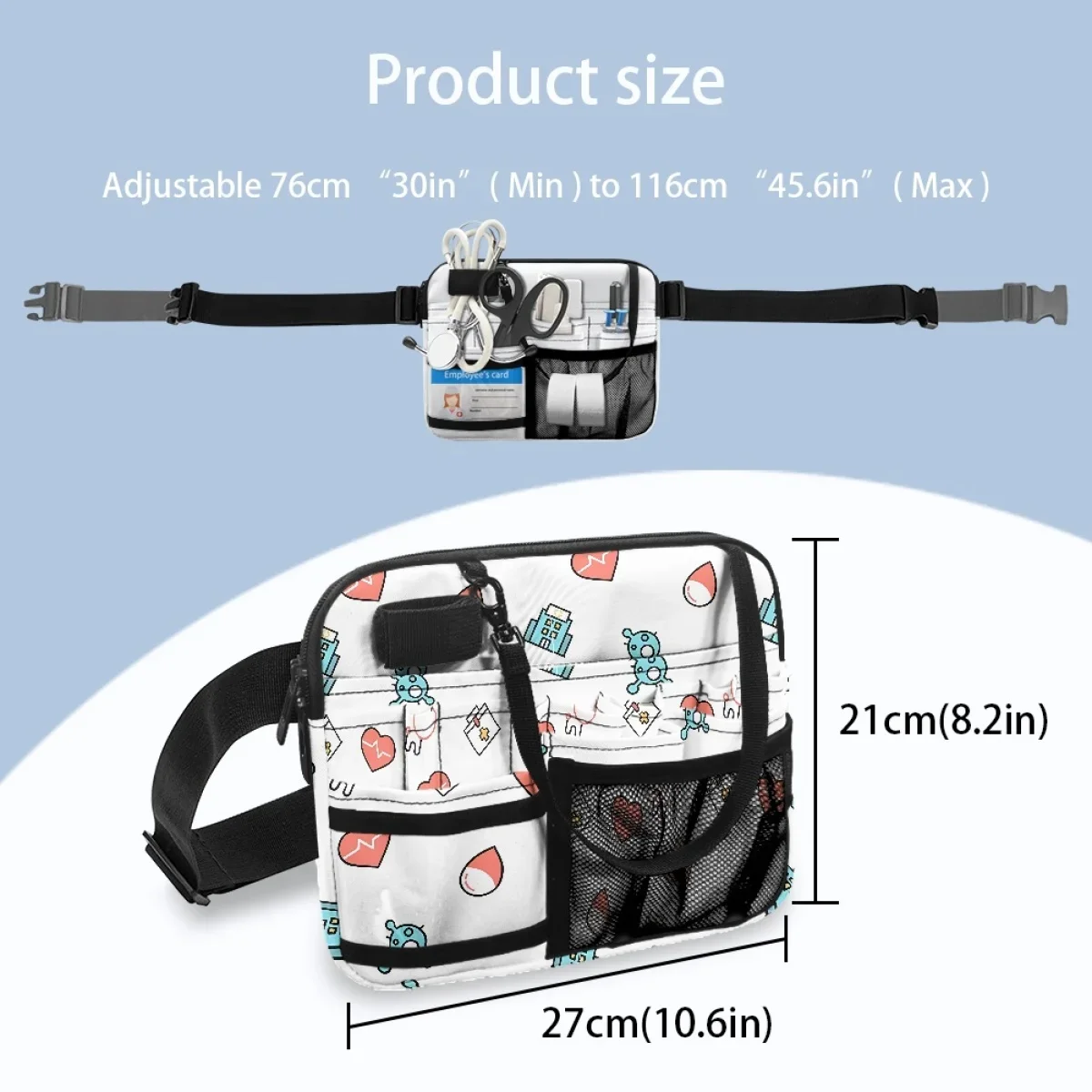 Sac banane portable de grande capacité pour stéthoscopes, ceinture multi-poches, trousse de soins, cadeaux de stockage d'infirmière