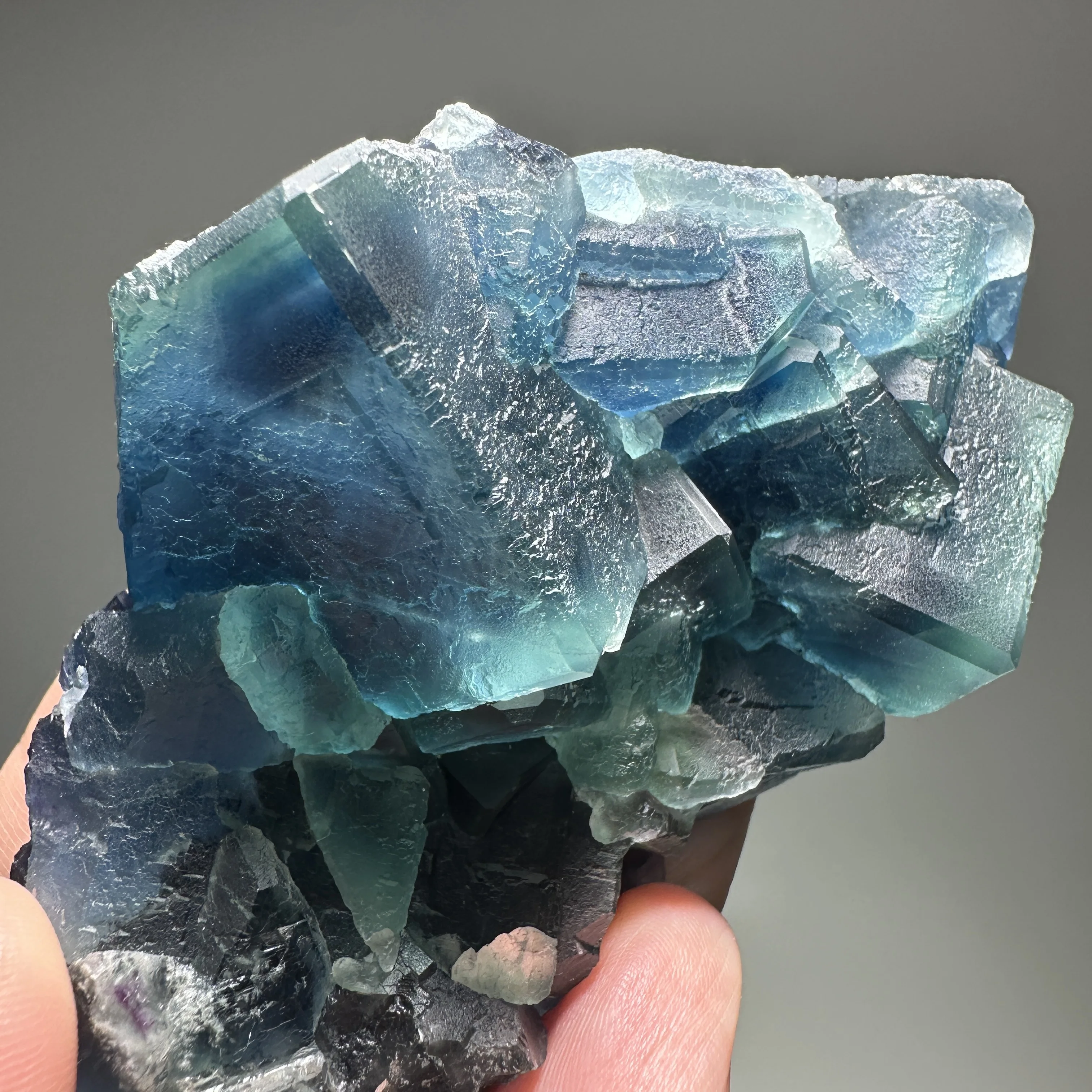 Natural Blue Green Cubic Fluorite Crystal Cluster Raw Mineral Specimen Reiki Energy Healing Stone Home Ornament Collectible Gift