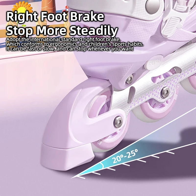 أطفال قابل للتعديل حذاء تزلج بعجلات بنين بنات 8 عجلات فلاش شفرات دوارة أحذية التزلج على الجليد إطار من الألومنيوم التزلج في الهواء الطلق المبتدئين #5