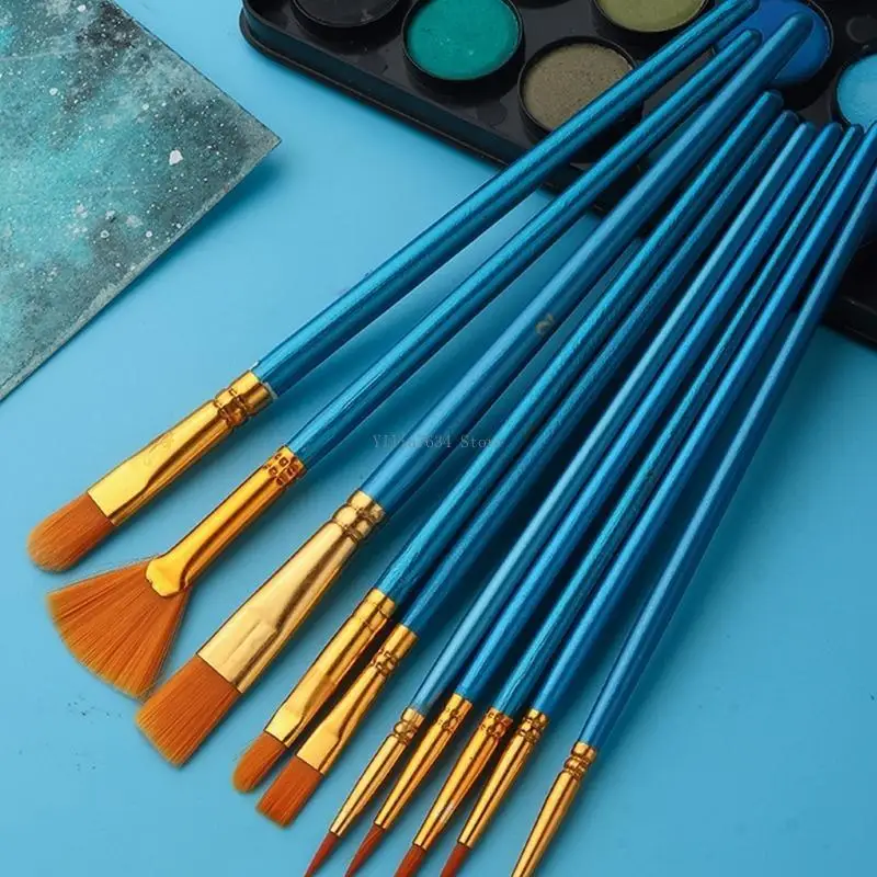 

10 Pcs Acrylic Paint Brushes Set Painting Brushes Set Art Supplies For Watercolor Gouache Acrylics