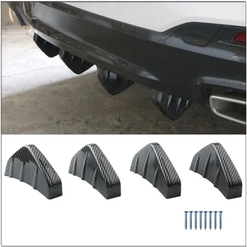 Universal 4pcs Car Shark Fin Rear Spoiler Accessories For Dodge Caliber Challenger Charger Durango