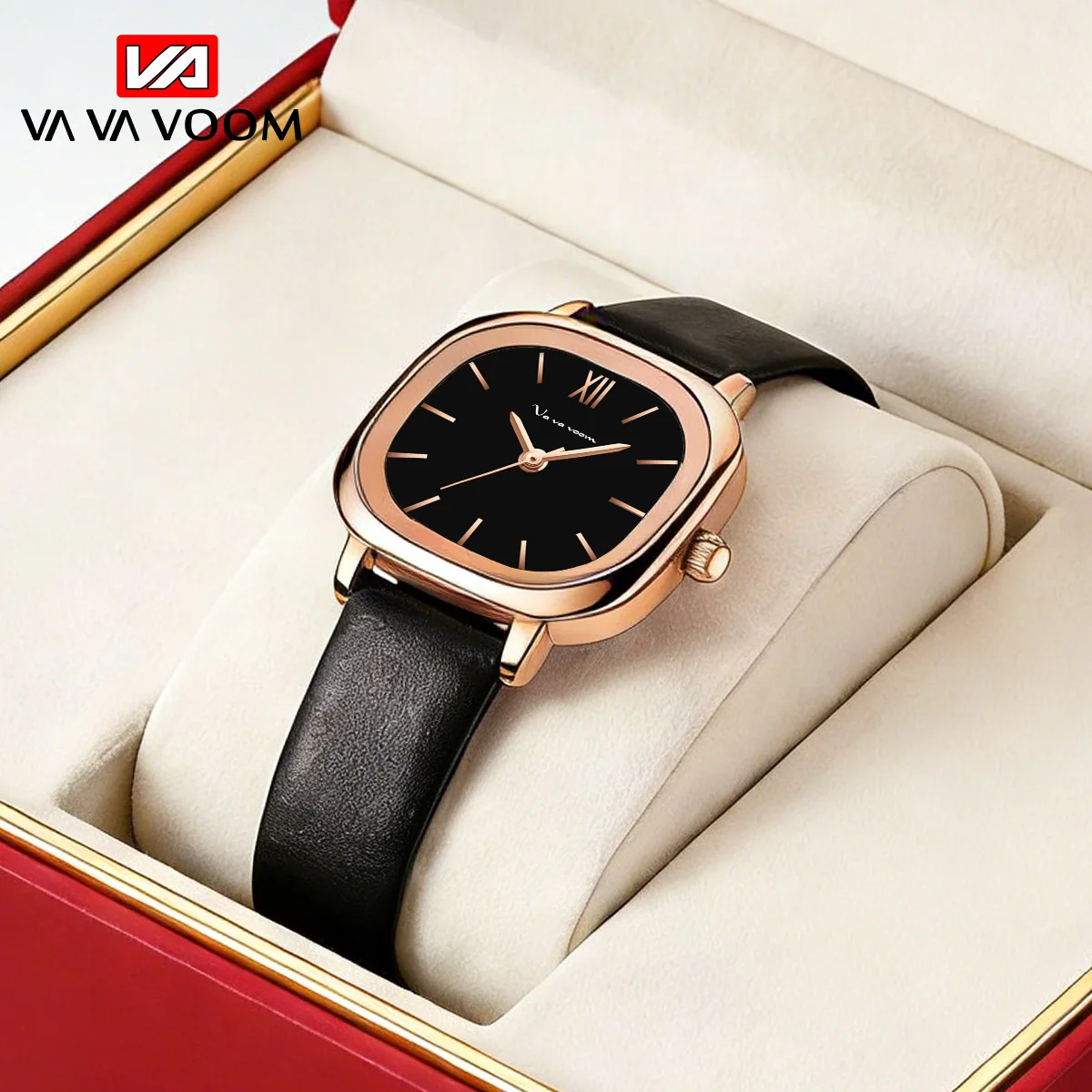 Watch for Women Quartz Leather Rose Gold 26mm Mini Clock Original Movement Casual Sports 3Bar Waterproof Couple Gift Wrist Watch