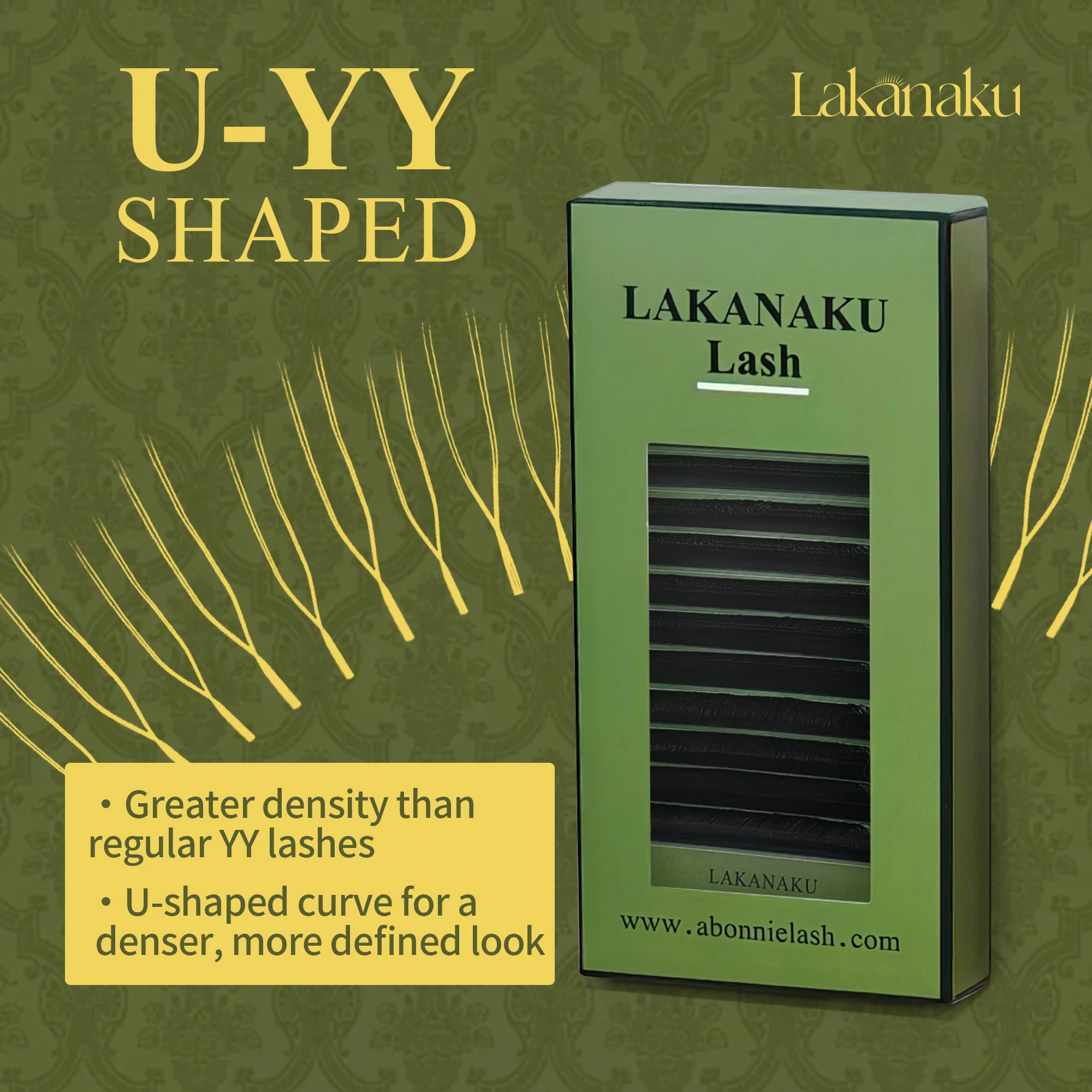 LAKANAKU Kostenloser Versand nach Brasilien Großhandel 10 Trays/Set U YY Clover Cilios Extensiones Lash YY-förmige vorgefertigte falsche Wimpern – Detail 1