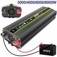 3000/4000/6000/8000W Intelligent Power Inverter Dual USB Vehicle Smart Inverter Pure Sine Wave DC 12V To AC 220V for Car Auto RV