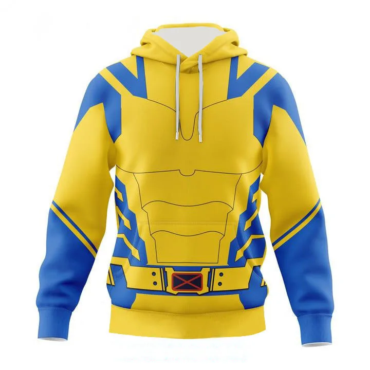 Marvel Movie Deadpool Wolverine Pattern Pullover 3D Printing Loose Hip Hop Fashion Casual Comfort Hoodie Fall/Winter Sweater