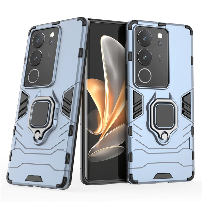 For Vivo V29 Case Cover Vivo V29 Capa Phone Bumper Coque Back Hard Armor PC Shockproof Ring Magnetic Holder Fundas Vivo V29 V 29