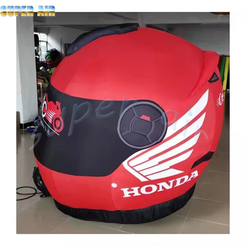 

Oxford cloth red huge inflatable helmet for sports competitions decoration