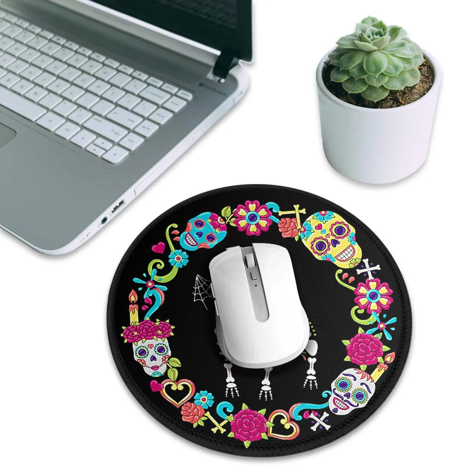 Dog Dias De Los Muertos Day of the Dead Mouse Pad Computer Keyboard Mouse Mat PC Laptop Desk Mat Office Accessories Table Mats