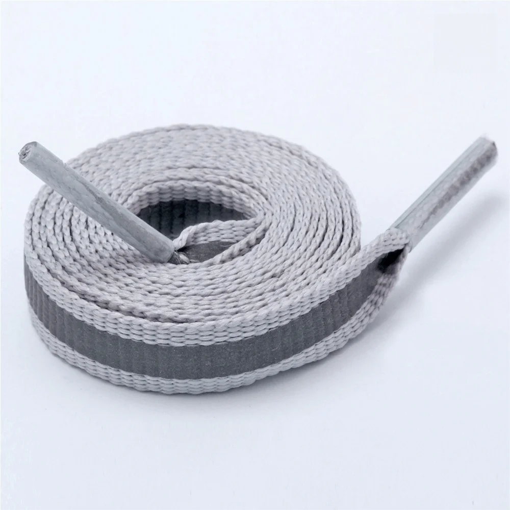 Fashion Reflective Shoe laces 8mm Wide 120cm Length Shoelace Luminous Glowing Colorful Flat Shoe Laces Shoes Accessories