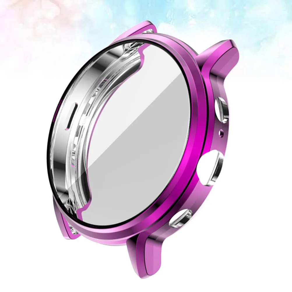 

Tpu Watch Shell Protective Case Full Coverage Front Back Dust Scratch Damage Protection for Gen 5 Hr Purple Watch