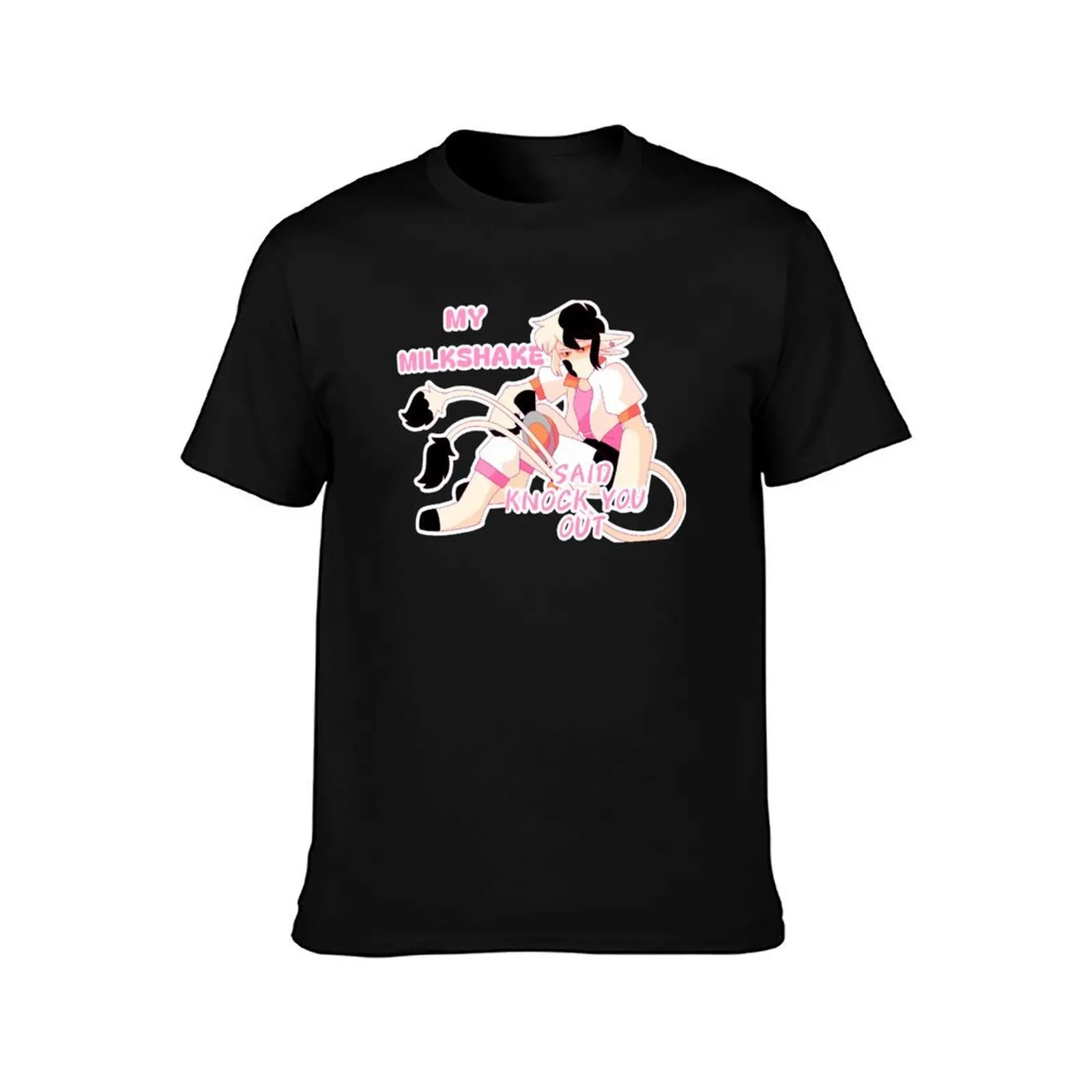 My Milkshake said knock you out T-Shirt, Summer Casual Cotton Tee, Oversized Streetwear Tops, Vintage Graphic Print, 100% Cotton