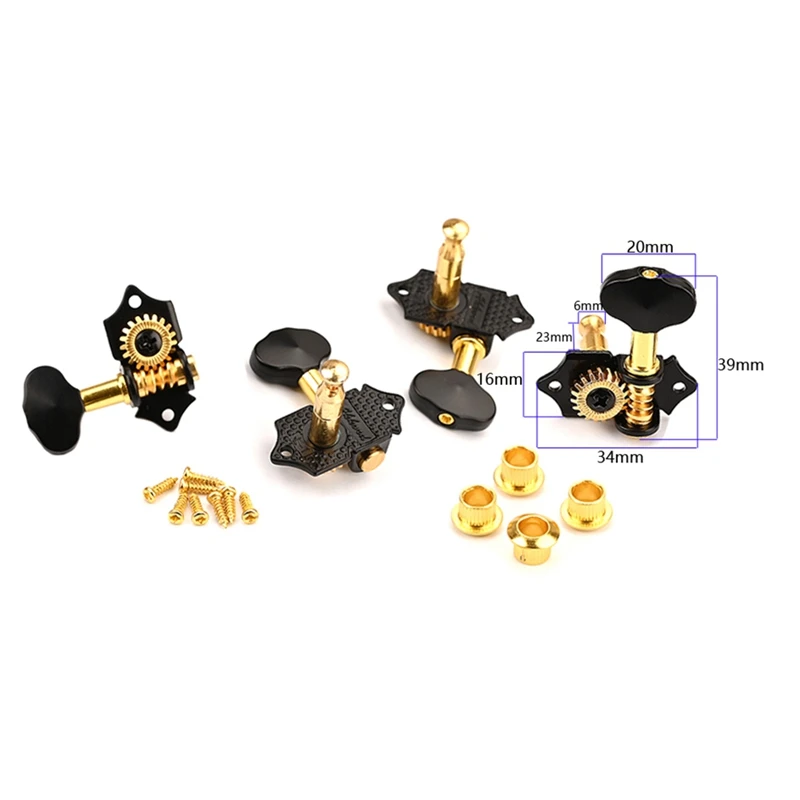 2R2L Vintage Open Gear Ukulele 4 String Guitar Tuning Pegs Keys Tuners Machine Head Guitar Accessory