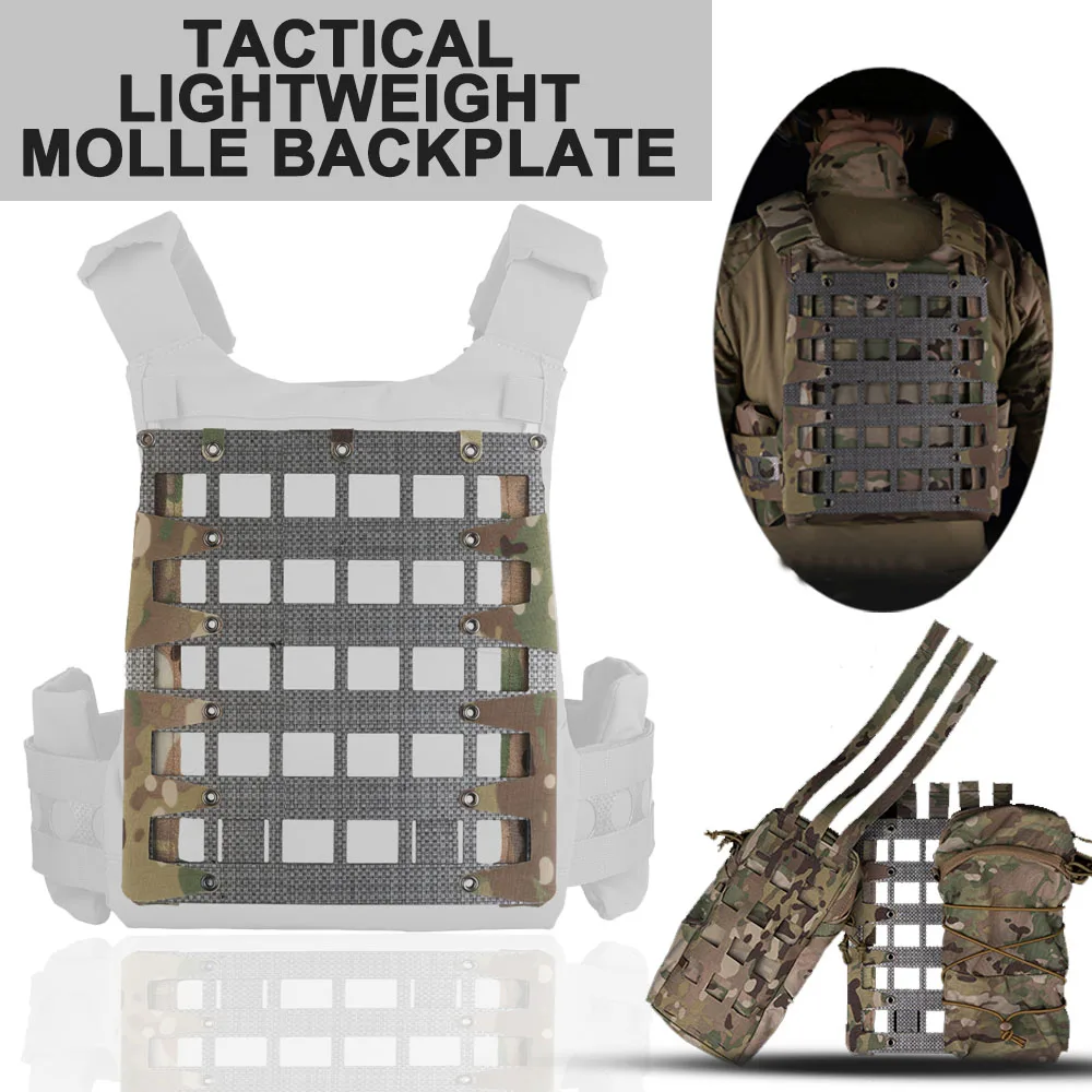 Tactical Molle Zipper Back Panel Board Paintball Airsoft Vest Plate Carrier Expansion Panel Equipment Outdoor Hunting Vest