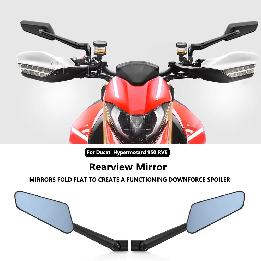 

Motorcycle Aluminum Stealth Winglets Side View Mirrors Rear View Mirrors For Ducati Hypermotard 950 SP RVE Wind Wing Mirrors
