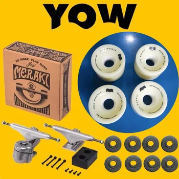 Caminhões de skate YOW land surf genuínos suportes longboard com rodas e rolamentos juntos prato, nível de boa qualidade