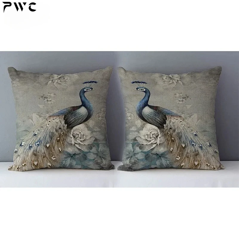 

18" peacock cushion cover cojines cushion pillow cover cushions home decor decorative chair almofadas para sofa throw pillows K3