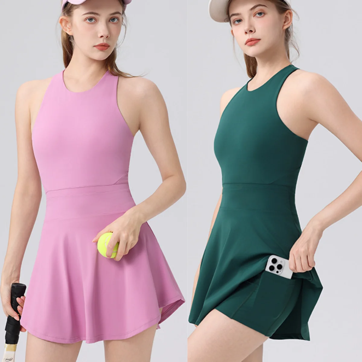 

Women tennis dresses Golf Skirts quick-drying Running Badminton Outdoor Casual With shorts Athletic Workout Mini Sports Dress