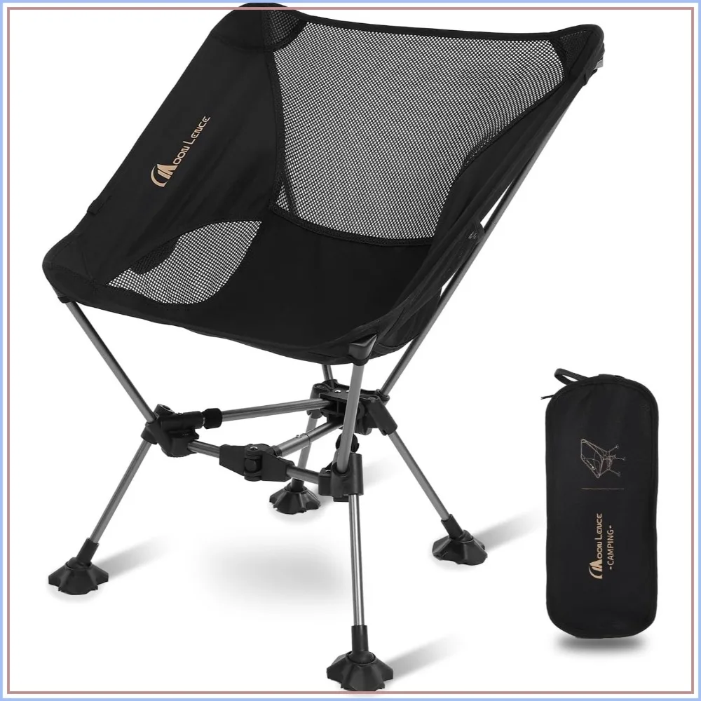 

Portable Camping Chair, Lightweight Backpacking Hiking Chair, Compact Foldable with Anti-Sinking Large Feet for Beach, 330 lbs Capacity