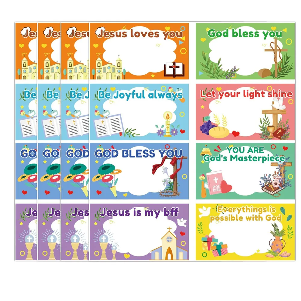 

Bible Verse Name Tags 240Pcs Christian Religious Name Tags 3.5x2inch God Bless Self Adhesive Name Label for School Supply