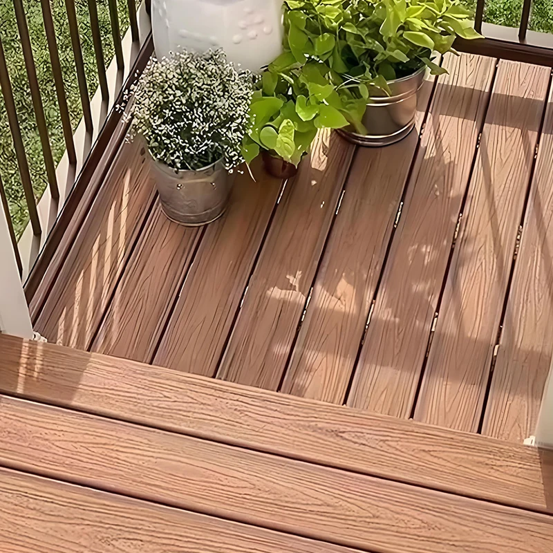 

Top Aluminum Thick Hollow Wpc Decking Floor Waterproof Outdoor Garden & Pool Deck Wood Flooring Easy Click Installation