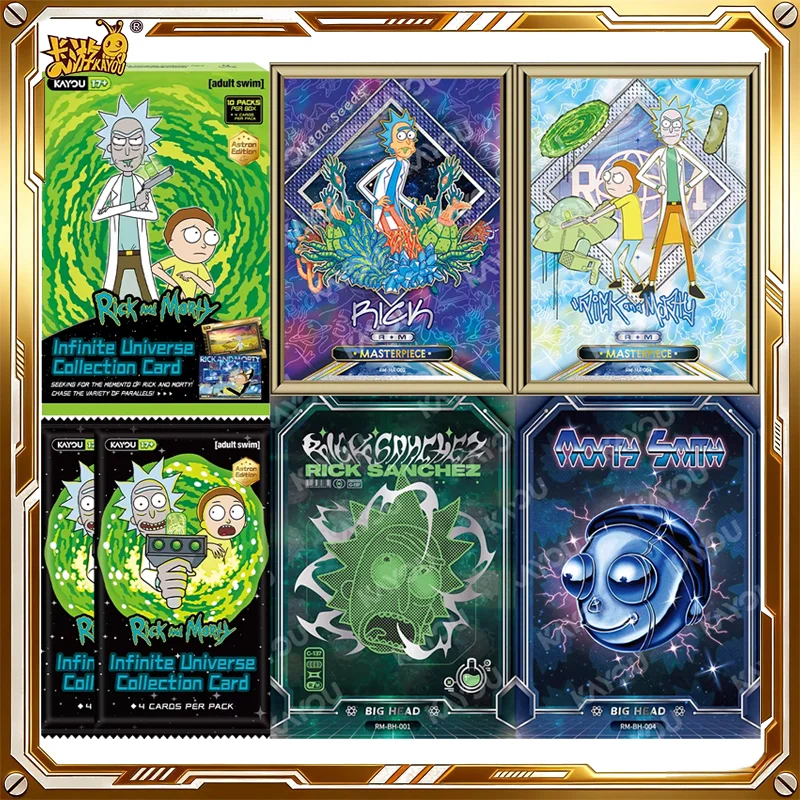 KAYOU Rick and Morty Card Infinite Universe Starlight Pack Vol.1 Caja Misteriosa de Cartas de Anime, Juguetes, Regalo de Cumpleaños o Festivo para Niños y Niñas