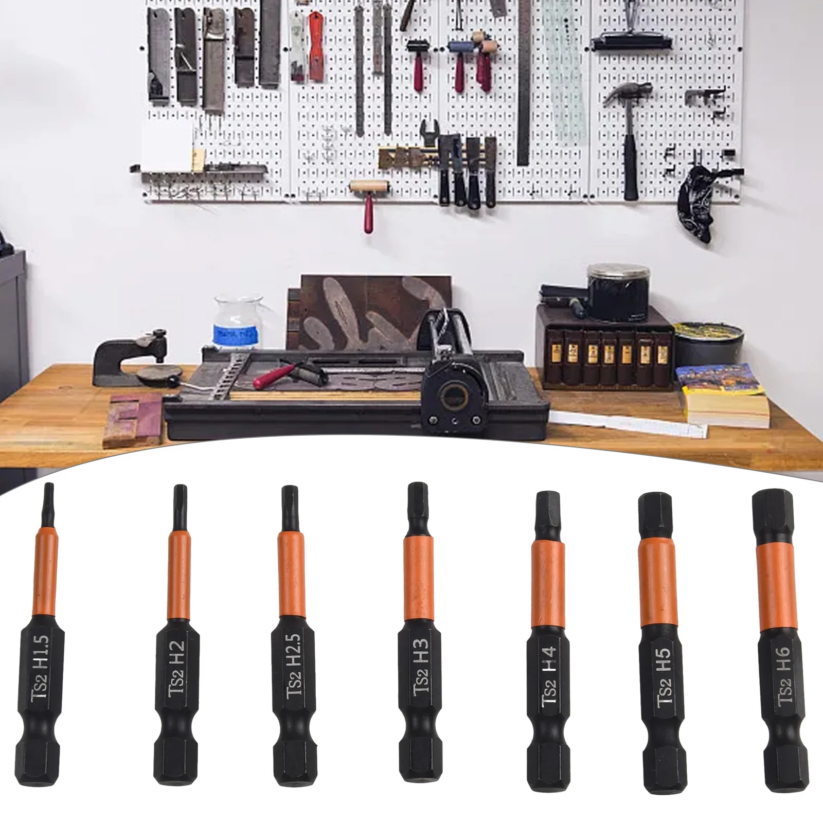 

Magnetic Hex Head Wrench Drill Bit Set 1/4 Shank Screwdriver Bit Set H1.5-H6 7pcs Power Tool Accessories And Parts