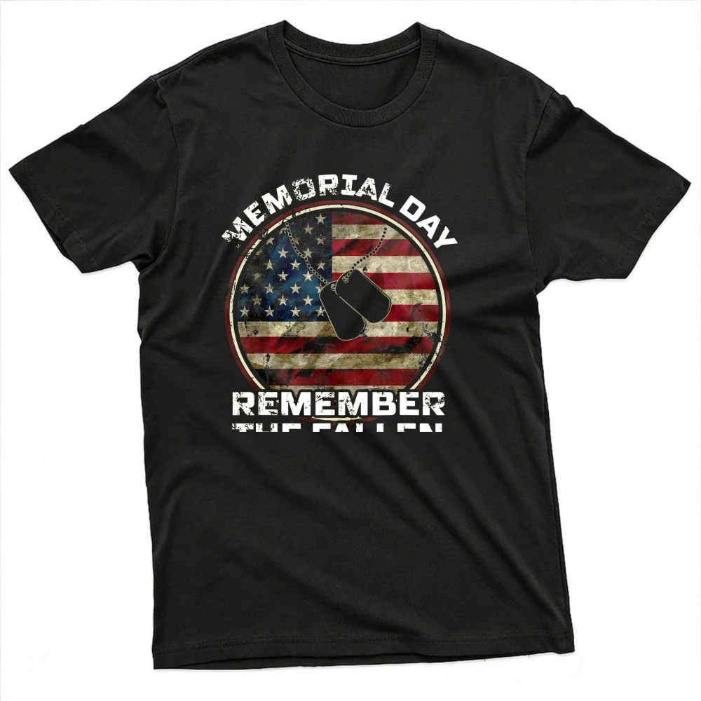 Memorial Day Remember The Fallen Us Vintage Veteran Military T-Shirt Unisex Summer Tops Short Sleeved Ropa Hombre Tops