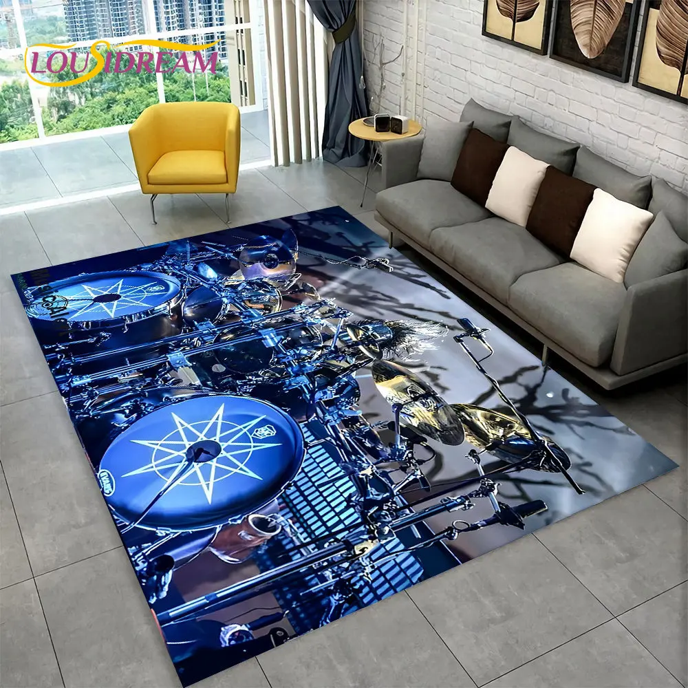 3D Drum Kit Music Instruments Area Rug Large,Carpet Rug for Living Room Bedroom Sofa Doormat Decor,Kid Play Non-slip Floor Mat