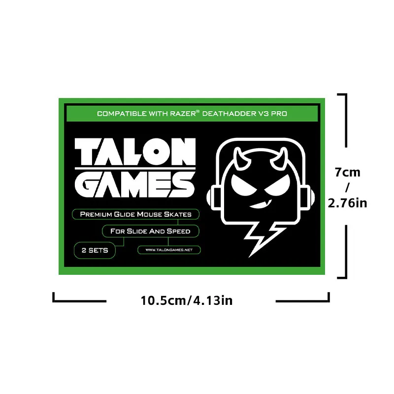 TALONGAMES-Luz cinza personalizada borda curva mouse pés, patins para Razer DeathAdder V3 Pro, substituição dos pés do mouse, 2 conjuntos