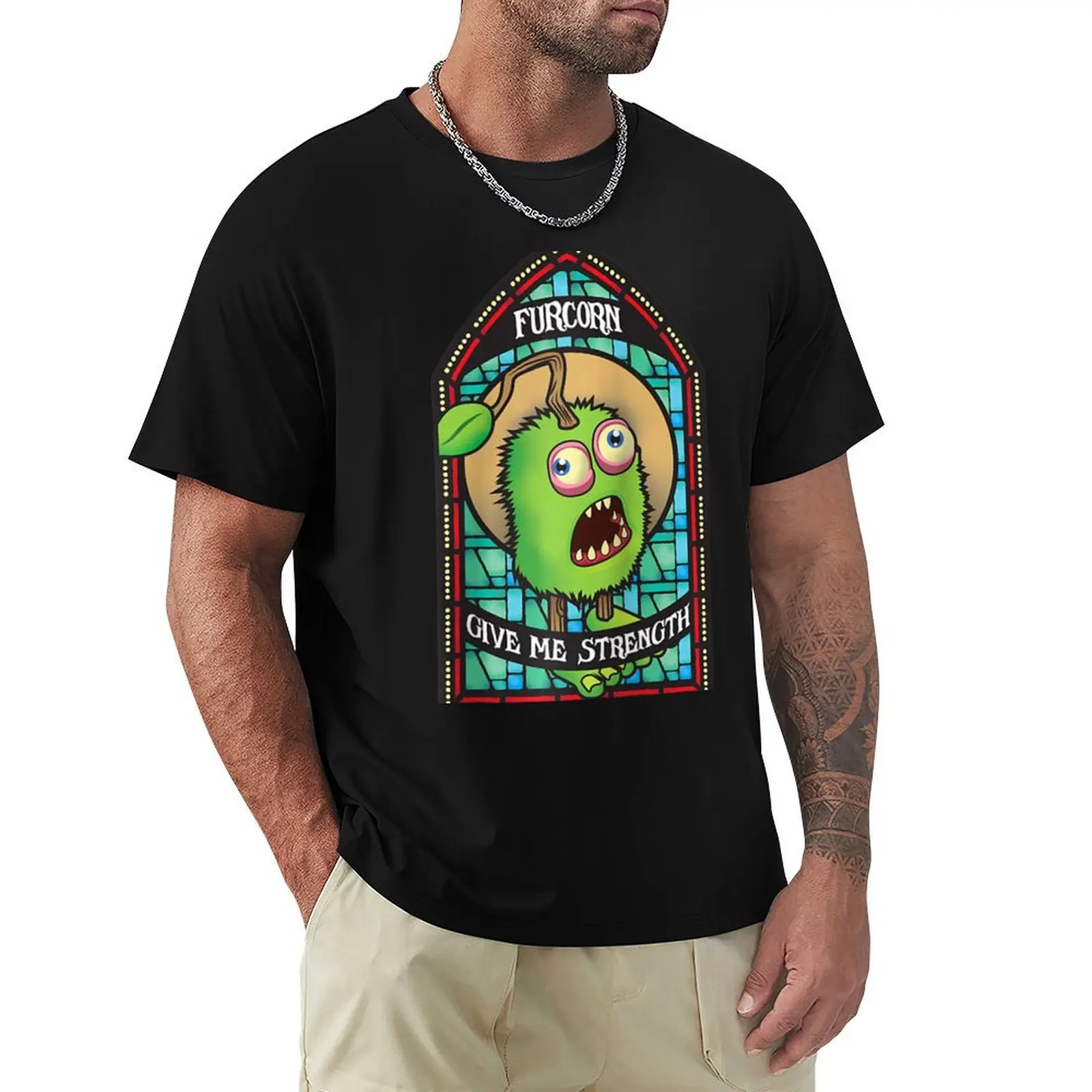 

Furcorn Give Me Strength T-Shirt Gym Wear Breathable Short Sleeve Tee