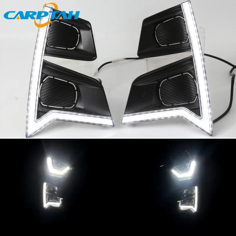 2PCS For ISUZU D-Max 2021 2022 LED Daytime Running Light Waterproof Yellow Turn Signal Indicator Light Bumper Lamp LED DRL