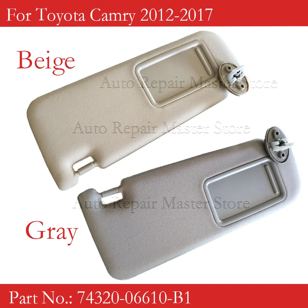 Car Interior Gray Beige Front Sun Visors For Toyota Camry 2012 2013 2014 2015 2016 2017 74320-06610-B1 74320-06611-B2